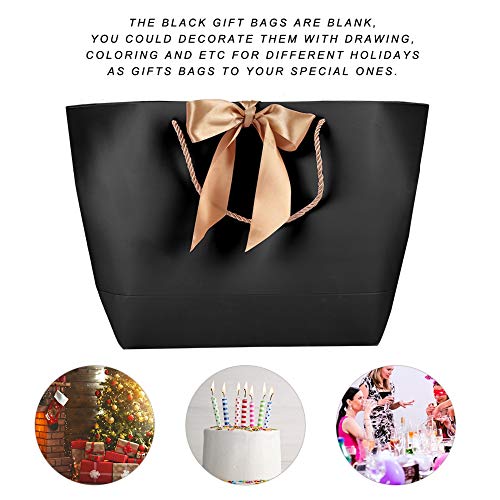 Bolsas de Papel Negras de 10pcs, Bolsas de Papel Simples, Bolsas de Papel de Regalo Decorativas, Bolsas de Papel de Regalo de cosméticos de Ropa, utilizadas para el Embalaje (1#)