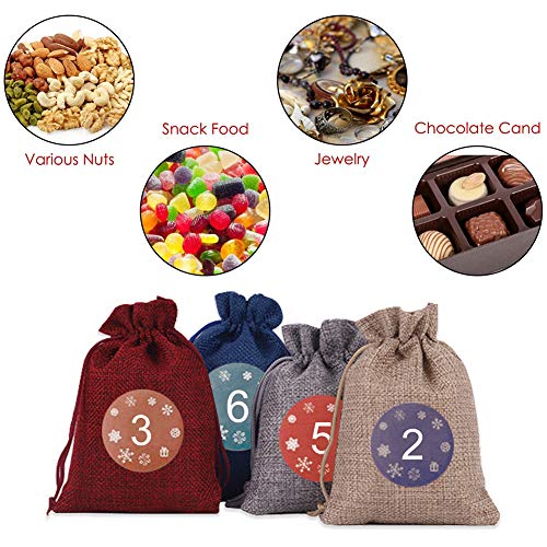 Bolsas de Regalo Navidad,Calendario de Cuenta Regresiva de Navidad,Calendario Adviento Navidad,Bolsas de Calendario con 24 números pegatinas, 24 clips de madera y 10 metros de cuerda,Reutilizable Bolsas de Regalo Navidad,Calendario de Cuenta Regresiva de Navidad,Calendario Adviento Navidad,Bolsas de Calendario con 24 números pegatinas, 24 clips de madera y 10 metros de cuerda,Reutilizable