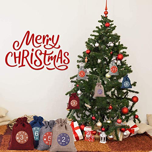 Bolsas de Regalo Navidad,Calendario de Cuenta Regresiva de Navidad,Calendario Adviento Navidad,Bolsas de Calendario con 24 números pegatinas, 24 clips de madera y 10 metros de cuerda,Reutilizable Bolsas de Regalo Navidad,Calendario de Cuenta Regresiva de Navidad,Calendario Adviento Navidad,Bolsas de Calendario con 24 números pegatinas, 24 clips de madera y 10 metros de cuerda,Reutilizable