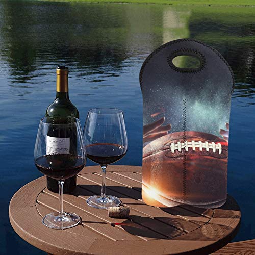 Bolsas de vino con asas Fashional Elíptica Rugby Deporte Bolsa de vino de neopreno Portabotellas doble Bolsa de picnic Soporte de neopreno grueso para botellas de vino Mantiene las