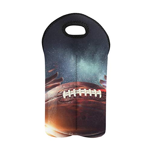 Bolsas de vino con asas Fashional Elíptica Rugby Deporte Bolsa de vino de neopreno Portabotellas doble Bolsa de picnic Soporte de neopreno grueso para botellas de vino Mantiene las