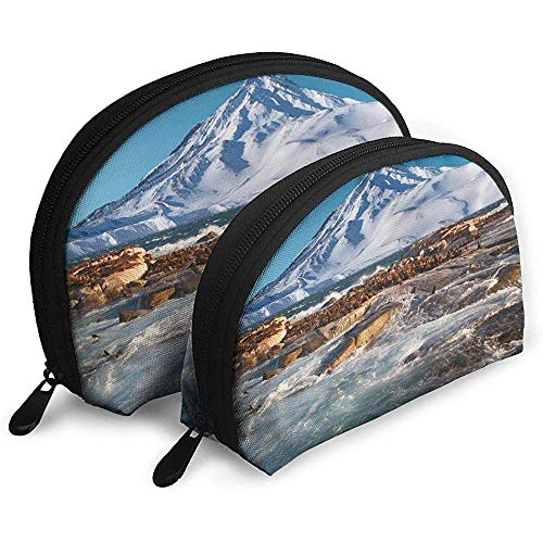 Bolsas portátiles Seal Mountain Sea Bolsa de Maquillaje Bolsa de Aseo, Bolsas de Viaje portátiles multifunción Pequeña Bolsa de Embrague de Maquillaje con Cremallera Bolsas portátiles Seal Mountain Sea Bolsa de Maquillaje Bolsa de Aseo, Bolsas de Viaje portátiles multifunción Pequeña Bolsa de Embrague de Maquillaje con Cremallera