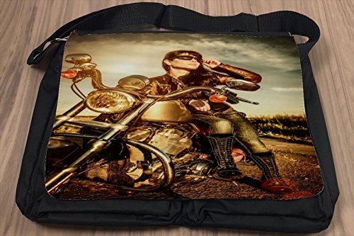 Bolso Bandolera Nostálgico Chica Biker impreso Bolso Bandolera Nostálgico Chica Biker impreso