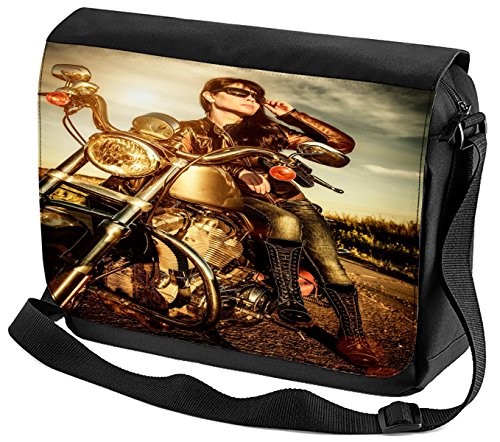 Bolso Bandolera Nostálgico Chica Biker impreso Bolso Bandolera Nostálgico Chica Biker impreso