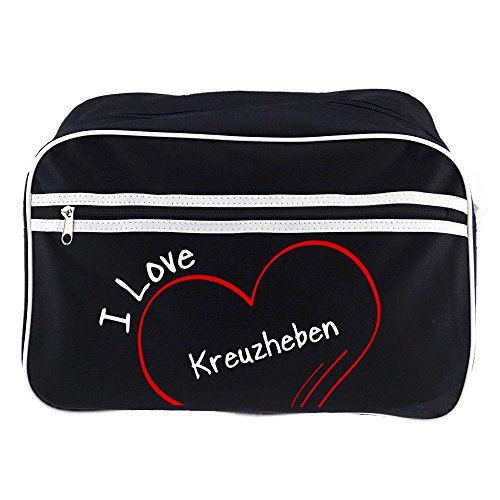 Bolso bandolera Retro I Love al levantar peso muerto negro Bolso bandolera Retro I Love al levantar peso muerto negro