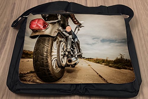 Bolso Bandolera Retro Motorista Chica Biker impreso