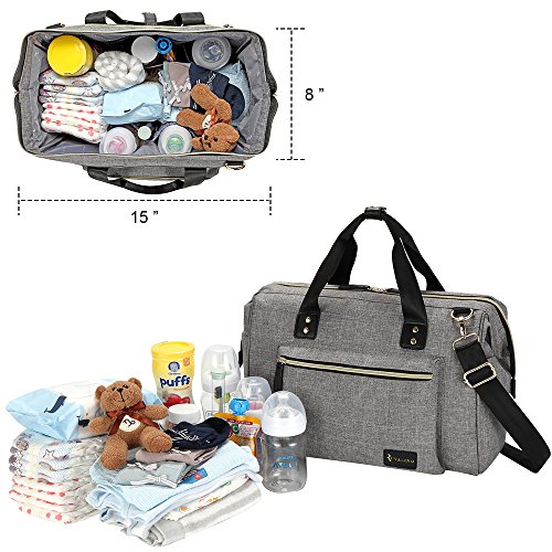 Bolso Cambiador Bebe, RUVALINO Bolsos de Pañaleras Grandes, Bolsa de Viaje Convertible para Mamá y Papá con cojín Cambiador, Bolsillos Aislados, Gran Capacidad (gris) Bolso Cambiador Bebe, RUVALINO Bolsos de Pañaleras Grandes, Bolsa de Viaje Convertible para Mamá y Papá con cojín Cambiador, Bolsillos Aislados, Gran Capacidad (gris)