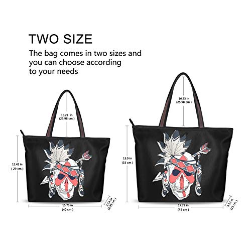 Bolso de compras Bolsos de hombro Bolso de mano Tribal Sugar Skull Arrow Día de los muertos Bolsos de correa de peso ligero para mujeres niñas estudiantes Bolso de compras Bolsos de hombro Bolso de mano Tribal Sugar Skull Arrow Día de los muertos Bolsos de correa de peso ligero para mujeres niñas estudiantes