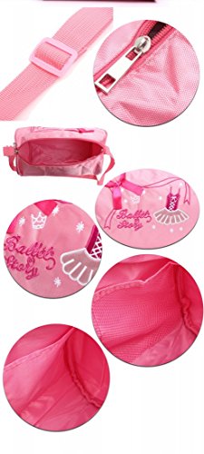 Bolso de hombro Kungfu Mall de lona con diseƱo de ballet, color rosa, para niƱas y bebƩs Bolso de hombro Kungfu Mall de lona con diseƱo de ballet, color rosa, para niƱas y bebƩs