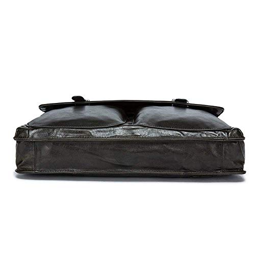 Bolso de hombro para hombre Bolsa de laptop de 14 pulgadas Bolsa de Messenger Cross-Coller Messing Men's Primer Capa de Cuero Maletín Portátil Maletín informal Estilo Vintage (Color: Negro, Tamaño: 38 Bolso de hombro para hombre Bolsa de laptop de 14 pulgadas Bolsa de Messenger Cross-Coller Messing Men's Primer Capa de Cuero Maletín Portátil Maletín informal Estilo Vintage (Color: Negro, Tamaño: 38
