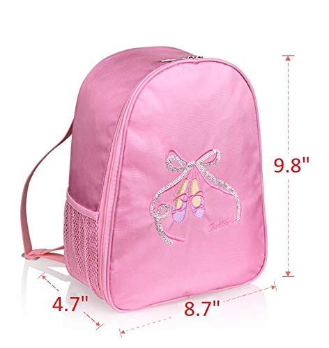 Bolso de hombro para niños y niñas con diseño de zapatos de ballet bordados con nombre personalizado, Pink (Rosa) - Generic06290310iwendf