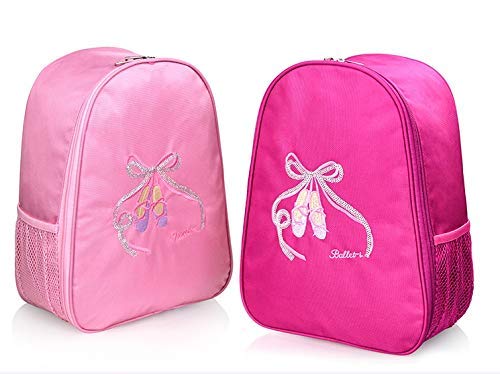 Bolso de hombro para niños y niñas con diseño de zapatos de ballet bordados con nombre personalizado, Pink (Rosa) - Generic06290310iwendf