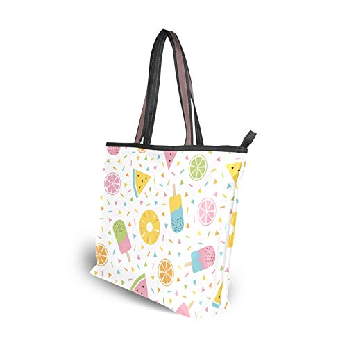 Bolso de mano Bolsos Monedero Compras para mujeres Niñas Señoras Estudiante Correa de peso ligero Horario de verano Helado de limón Bolsos de hombro de sandía Bolso de mano Bolsos Monedero Compras para mujeres Niñas Señoras Estudiante Correa de peso ligero Horario de verano Helado de limón Bolsos de hombro de sandía