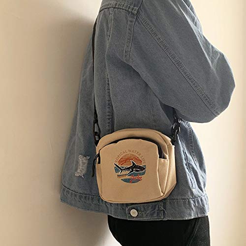 Bolso De Mujer Bolso De Lona para Mujer Mini Coreano Bolsa De Mensajero para Estudiantes Monedero Móvil Casual para Mujer Bolso De Hombro Bolso De Mensajero Pequeño Y Simple Caqui