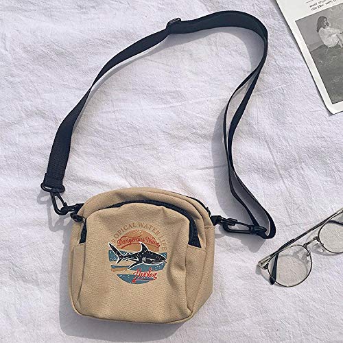 Bolso De Mujer Bolso De Lona para Mujer Mini Coreano Bolsa De Mensajero para Estudiantes Monedero Móvil Casual para Mujer Bolso De Hombro Bolso De Mensajero Pequeño Y Simple Caqui