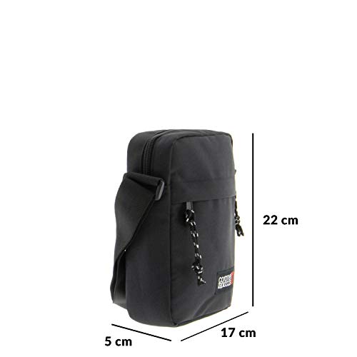 Bolso para Hombre Bolso Bandolera Coronel Tapiocca Casual con Solapa Bolsillos y Cremallera Denim 17.5x22x5.5 cm Negro Bolso para Hombre Bolso Bandolera Coronel Tapiocca Casual con Solapa Bolsillos y Cremallera Denim 17.5x22x5.5 cm Negro