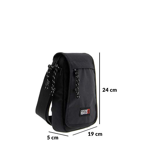 Bolso para Hombre Bolso Bandolera Coronel Tapiocca Casual con Solapa Bolsillos y Cremallera Denim 24 cm Negro Bolso para Hombre Bolso Bandolera Coronel Tapiocca Casual con Solapa Bolsillos y Cremallera Denim 24 cm Negro