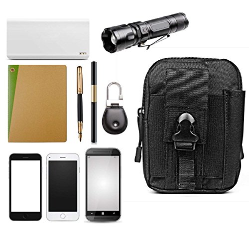 Bolso Táctico Militar Portátil Multiuso Bolsa Tactica Cintura Riñonera Compacta EDC Molle Pouch para Viaje Senderismo Outdoor Sport (Negro) Bolso Táctico Militar Portátil Multiuso Bolsa Tactica Cintura Riñonera Compacta EDC Molle Pouch para Viaje Senderismo Outdoor Sport (Negro)