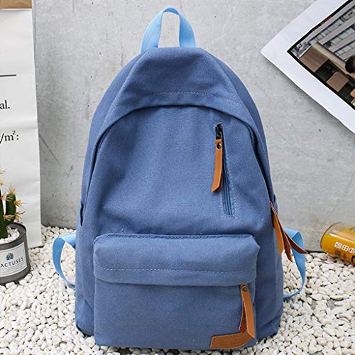 Bolsos De La Escuela De Ocio URIBAKY, Mochila De Lona De Color SóLido para NiñAs Y NiñOs Bolsa De La Compra Estudiantes Bolsas De Viaje con Bolsillo De MúLtiples Capas