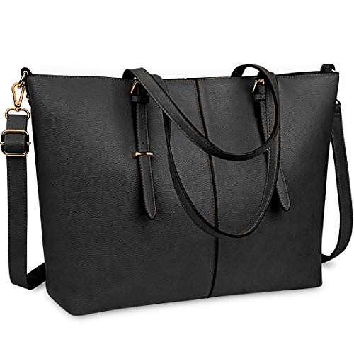 Bolsos de Mujer Bolso para Portatil 15.6 Pulgadas Bolso Grande Bolso Tote Bolso de Hombro Bolso Shopper Bolso de Cuero Negro Bolsos de Mujer Bolso para Portatil 15.6 Pulgadas Bolso Grande Bolso Tote Bolso de Hombro Bolso Shopper Bolso de Cuero Negro