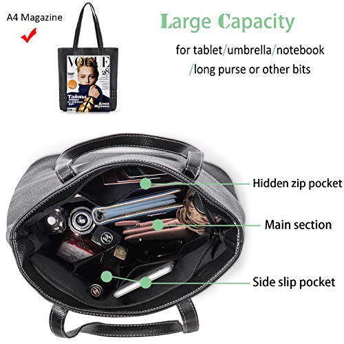 Bolsos de Mujer Grandes Bolsos de Hombro Gran Capacidad Bolsos Totes Bolso Cuero PU de Remaches Bolso Shopper (Negro) Bolsos de Mujer Grandes Bolsos de Hombro Gran Capacidad Bolsos Totes Bolso Cuero PU de Remaches Bolso Shopper (Negro)
