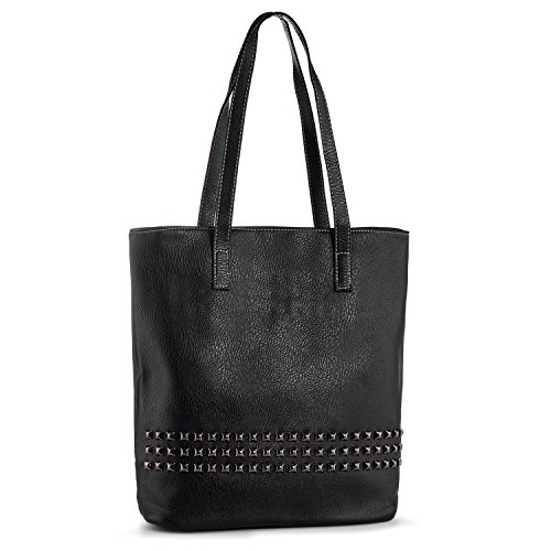 Bolsos de Mujer Grandes Bolsos de Hombro Gran Capacidad Bolsos Totes Bolso Cuero PU de Remaches Bolso Shopper (Negro) Bolsos de Mujer Grandes Bolsos de Hombro Gran Capacidad Bolsos Totes Bolso Cuero PU de Remaches Bolso Shopper (Negro)