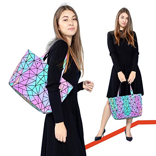 Bolsos de Mujer, LOVEVOOK Geométrico Grande Bolso de Mano, Bolso Tote con Mango Ajustable Bolso de Hombro Bandolera Bolso Shopper Bolsos de Mujer Cuero PU