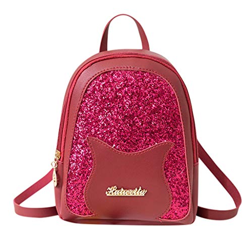 Bolsos Mochila Para Mujer Pequeños Baratos PAOLIAN Mochila de Mano Pu Piel Escolares Estudiantes Chicas Niñas Moda Bolsos de Viaje Casual Juveniles Monedero Fiesta Lentejuelas