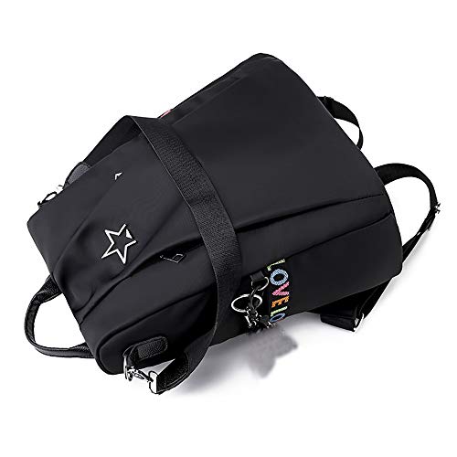 Bolsos Mochilas Antirrobo Tipo Casual de Viaje y Escuela de Tela Oxford para Hombre y Chicos de Gran Capacidad Bolsos de Personalidad Diario Paquete de Cuero Vintage Messenger Bag Backpack (Negro)