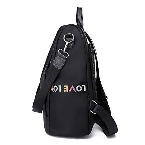 Bolsos Mochilas Antirrobo Tipo Casual de Viaje y Escuela de Tela Oxford para Hombre y Chicos de Gran Capacidad Bolsos de Personalidad Diario Paquete de Cuero Vintage Messenger Bag Backpack (Negro)