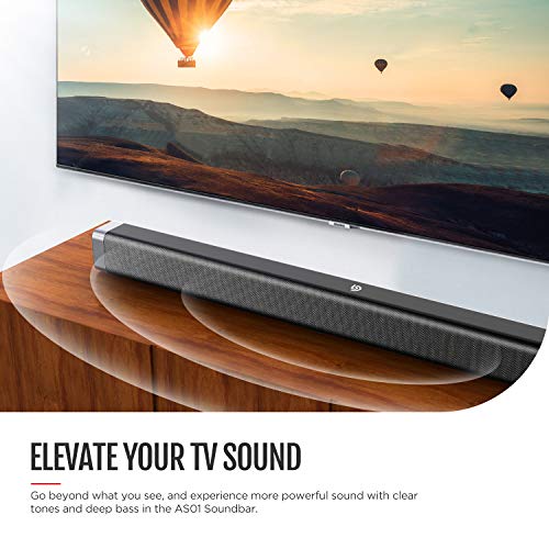 Bomaker, Barra de Sonido 2.0 Canales, Potencia 120dB, Tecnología DSP Subwoofer Incorporado + Bluetooth para TV, Soporte Óptico, 3,5 mm Audio AUX, USB, Diseñado para Cine en Casa, ODINE I, Negro-Gris