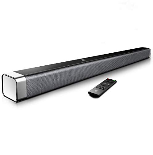 Bomaker, Barra de Sonido 2.0 Canales, Potencia 120dB, Tecnología DSP Subwoofer Incorporado + Bluetooth para TV, Soporte Óptico, 3,5 mm Audio AUX, USB, Diseñado para Cine en Casa, ODINE I, Negro-Gris