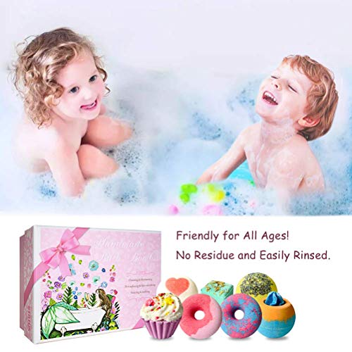 Bombas de Baño, 7 Set de Baño Regalos Mujer, Sales de Baño Naturales Spa Relajantes, Espuma Bolas de Baño Efervescentes, Regalos Navidad, San Valentín, Cumpleaños para Madre, Hombre, Niños, Novia