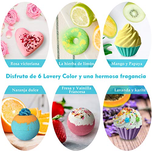 Bombas de Baño, Aofmee Bomba de Baño Set de Regalo, Sales de Baño Relajantes y Espuma, Bolas Baño Efervescentes, Regalo Cumpleaños Valentin dia de la Madre Navidad para Mujer Amigas Niños Esposas