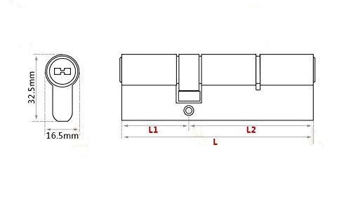 Bombin De Seguridad Cilindro De Cerradura De Latón De 90-110 Mm Con 7 Llaves Puerta De Entrada Seguridad-110 Mm Lado