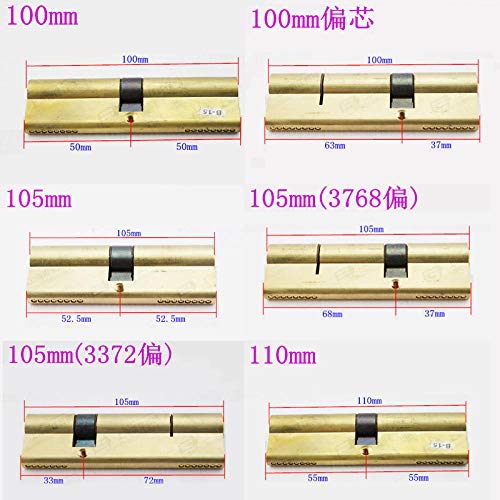 Bombin De Seguridad Cilindro De Puerta De Latón 100105 Cilindro De 110 Mm Ab 7 Llave Antirrobo Cerradura De Latón Cuarto De Baño Cerraduras Interiores Puerta De Madera @ Ds105 (68-37)