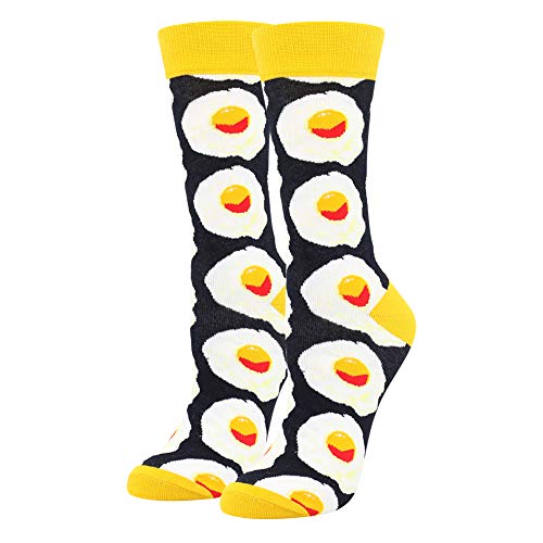 BONANGEL Calcetines Estampados de las Mujeres, Mujeres Ocasionales Calcetines Divertidos Impresos de Algodón de Pintura Famosa de Arte Calcetines, Calcetines de Colores de moda (8 Pares-Donut2)