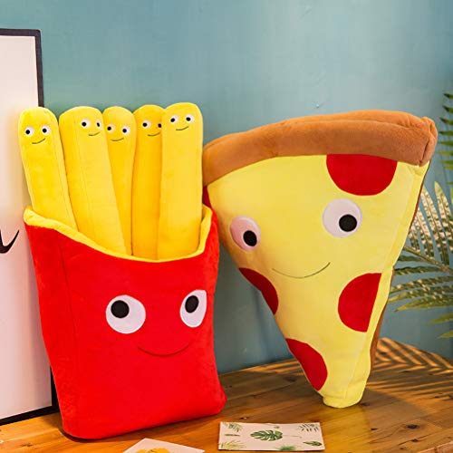 Bonbela Fries de Dibujos Animados Simulación Pizza Cojín Almohadilla de la Felpa de Peluche de Juguete muñeca niños Casa Comprar Restaurante decoración Regalo de cumpleaños Juguetes de Peluche