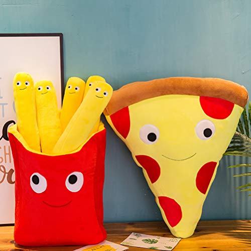 Bonbela Fries de Dibujos Animados Simulación Pizza Cojín Almohadilla de la Felpa de Peluche de Juguete muñeca niños Casa Comprar Restaurante decoración Regalo de cumpleaños Juguetes de Peluche