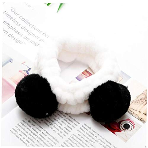 Bongles Elástica Del Oído Panda Linda Diadema Suave Para La Mujer De Maquillaje Ducha Lavado De Cara Máscara Del Balneario Wraps Cabeza