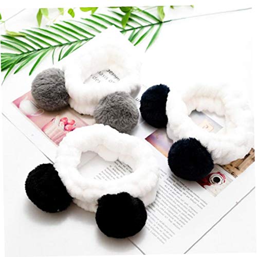 Bongles Elástica Del Oído Panda Linda Diadema Suave Para La Mujer De Maquillaje Ducha Lavado De Cara Máscara Del Balneario Wraps Cabeza