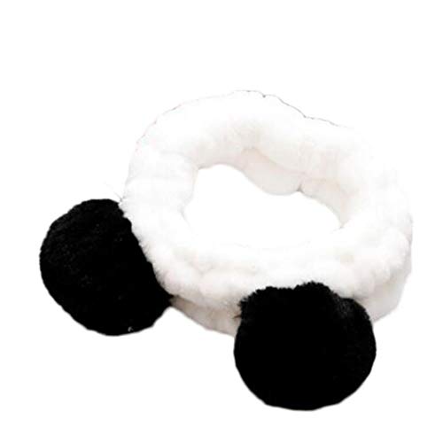 Bongles Elástica Del Oído Panda Linda Diadema Suave Para La Mujer De Maquillaje Ducha Lavado De Cara Máscara Del Balneario Wraps Cabeza