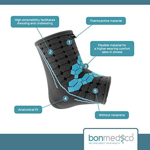 bonmedico Ekto Vendaje de Tobillo, Vendaje Deportivo de Tobillo, Estabilidad para Dolor de Tobillo, Soporte Ultrafino para Protección, Izquierda y derecha, Unisex, M bonmedico Ekto Vendaje de Tobillo, Vendaje Deportivo de Tobillo, Estabilidad para Dolor de Tobillo, Soporte Ultrafino para Protección, Izquierda y derecha, Unisex, M