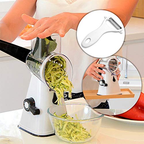 Bonplus Rallador Cortador de Verduras MultiFunción de Alimentos | 3 Cuchillas Acero Inoxidable | Espiralizador de Picar Frutas, Verduras, Zanahorias, Cebollas, para la Salsa y Ensalada. Bonplus Rallador Cortador de Verduras MultiFunción de Alimentos | 3 Cuchillas Acero Inoxidable | Espiralizador de Picar Frutas, Verduras, Zanahorias, Cebollas, para la Salsa y Ensalada.