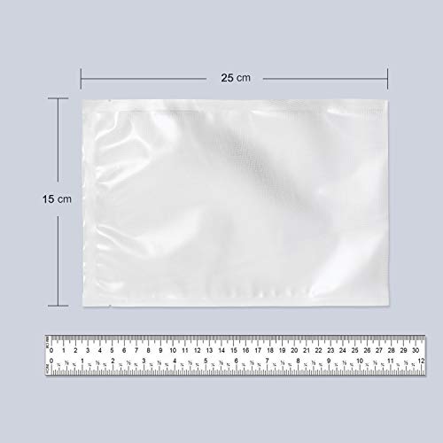 Bonsenkitchen Bolsas de Vacio para Alimentos, Rollos al Vacio Gofradas para para Conservación de Alimentos y Sous Vide Cocina & Boilable (50 Bolsas 15x25cm) - VB8905 Bonsenkitchen Bolsas de Vacio para Alimentos, Rollos al Vacio Gofradas para para Conservación de Alimentos y Sous Vide Cocina & Boilable (50 Bolsas 15x25cm) - VB8905