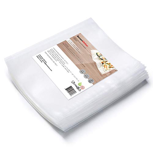 Bonsenkitchen Bolsas de Vacio para Alimentos, Rollos al Vacio Gofradas para para Conservación de Alimentos y Sous Vide Cocina & Boilable (50 Bolsas 15x25cm) - VB8905