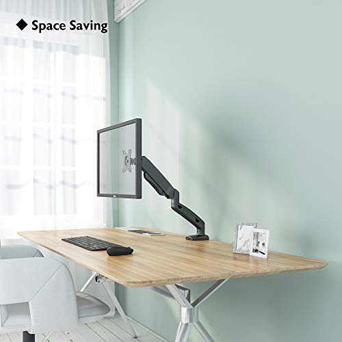 BONTEC Soporte Monitor Mesa Brazo Monitor Singular para Monitor Pantallas LCD LED de 13-27 Pulgadas, Soporte VESA 75-100 mm y Peso 2-6.5 kg, Cable de extensión USB 3.0 Gratuito de 1,8 m