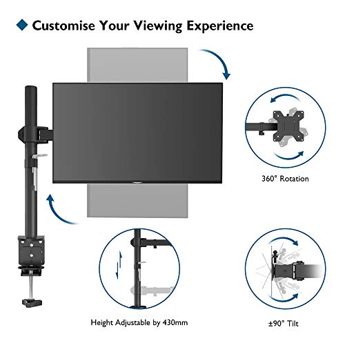 BONTEC Soporte para Monitor 13-32 Zoll y La Base Ajustable de Brazo de Escritorio de Las Pantallas de Monitor de TV, LCD y Computadora Altura Ajustable 10 kg VESA 75x75/100x100 Negro BONTEC Soporte para Monitor 13-32 Zoll y La Base Ajustable de Brazo de Escritorio de Las Pantallas de Monitor de TV, LCD y Computadora Altura Ajustable 10 kg VESA 75x75/100x100 Negro