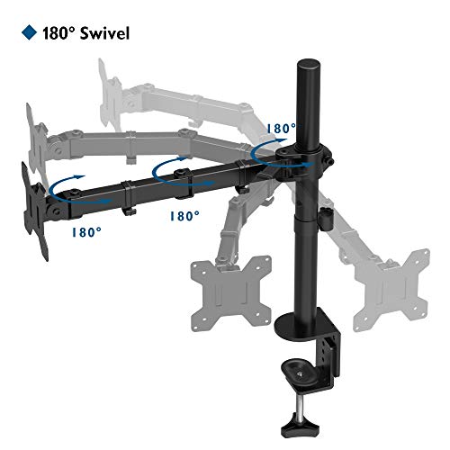 BONTEC Soporte para Monitor 13-32 Zoll y La Base Ajustable de Brazo de Escritorio de Las Pantallas de Monitor de TV, LCD y Computadora Altura Ajustable 10 kg VESA 75x75/100x100 Negro