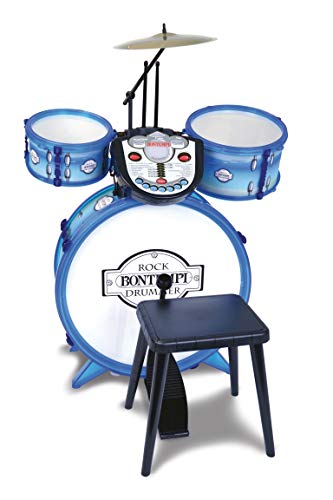 Bontempi- BATERIA ELECTRIA Drum 4 Niveles DE Aprendizaje 7 RITMOS 14 MELODIAS 50x68x50 cm, Multicolor (525602)